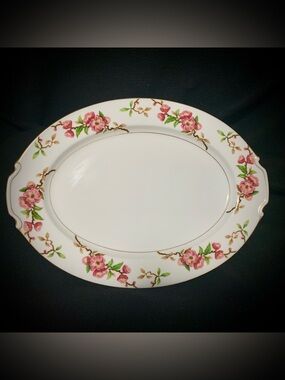 🍒Narumi Japan “Blossomtime” Oval Serving Platter – Vintage Floral China Platter